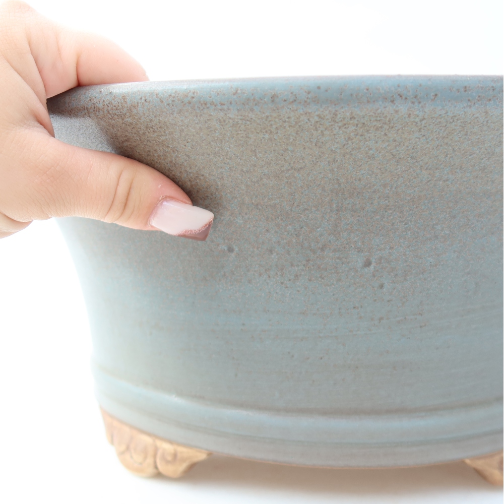 Keramická miska na bonsaje 31,5 x 31,5 x 14,5 cm, farba modrá