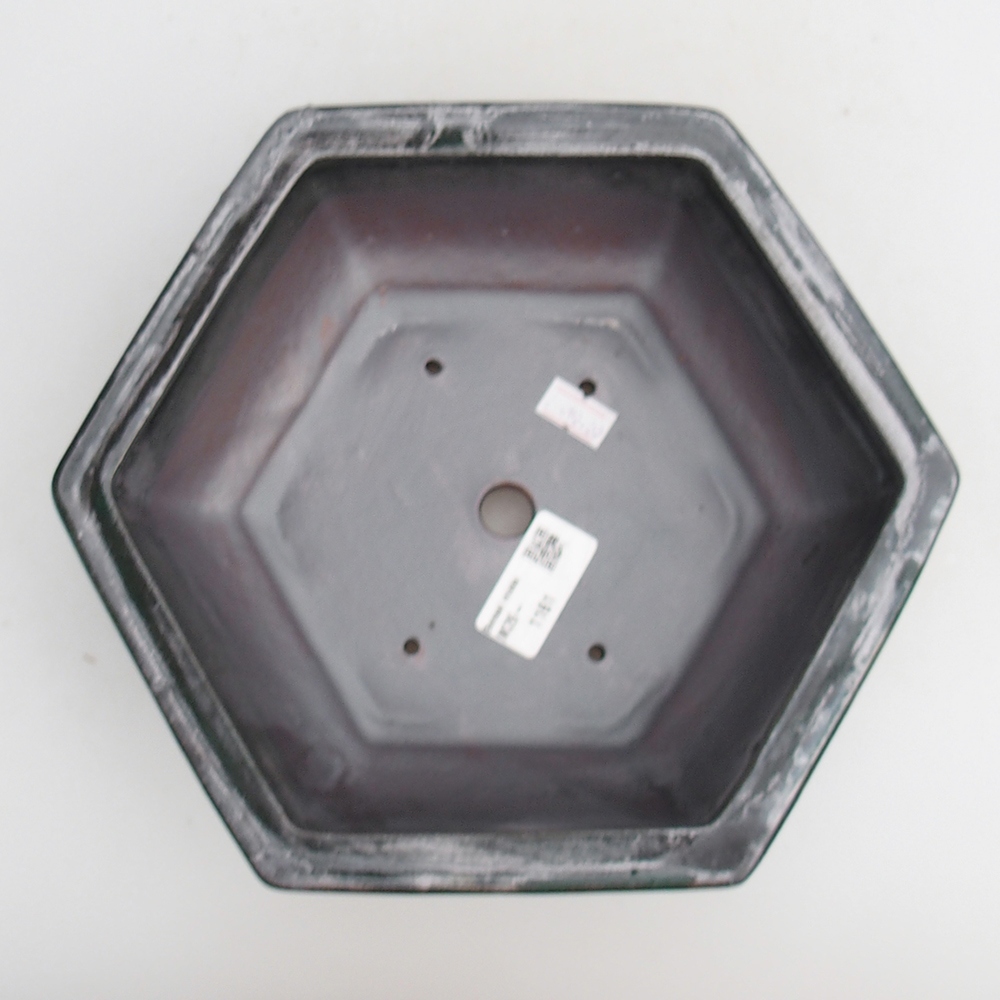 Keramická bonsajová miska 23 x 21 x 7,5 cm, zelená