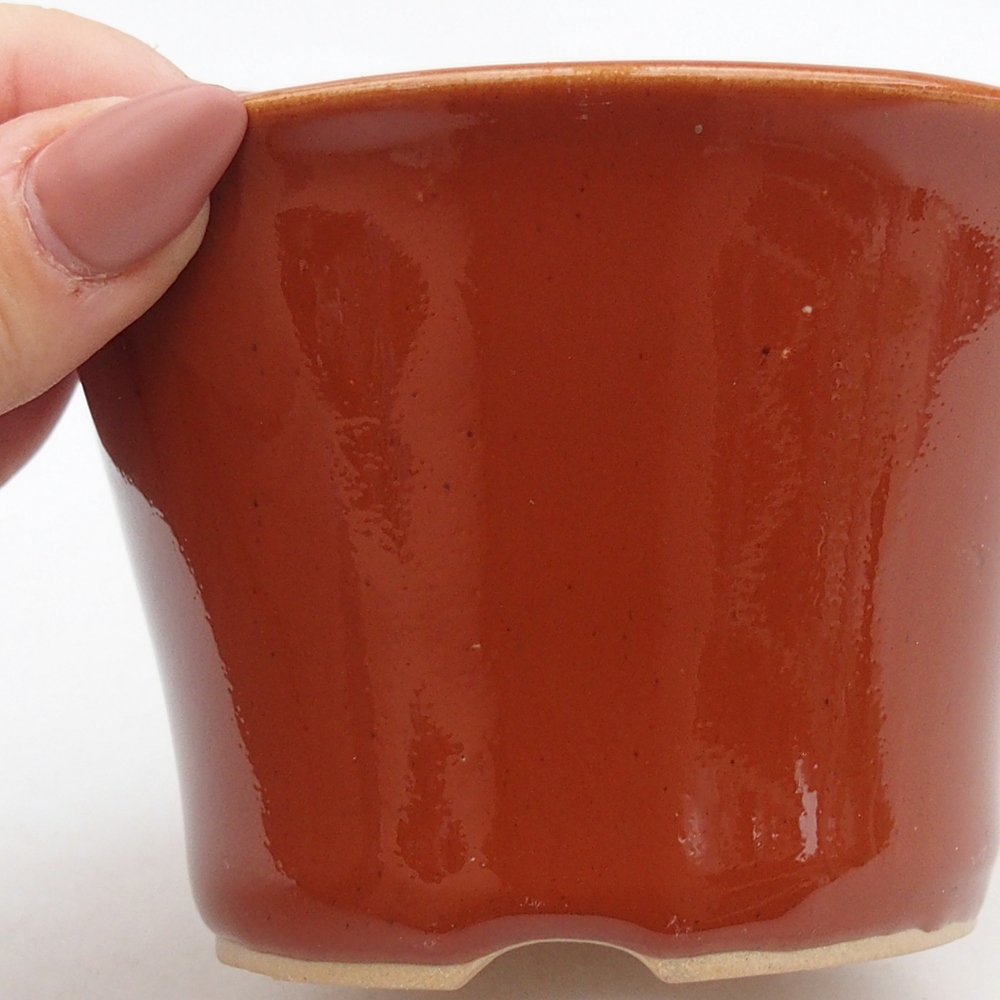 Keramická miska na bonsaje 11 x 11 x 7 cm, hnedá