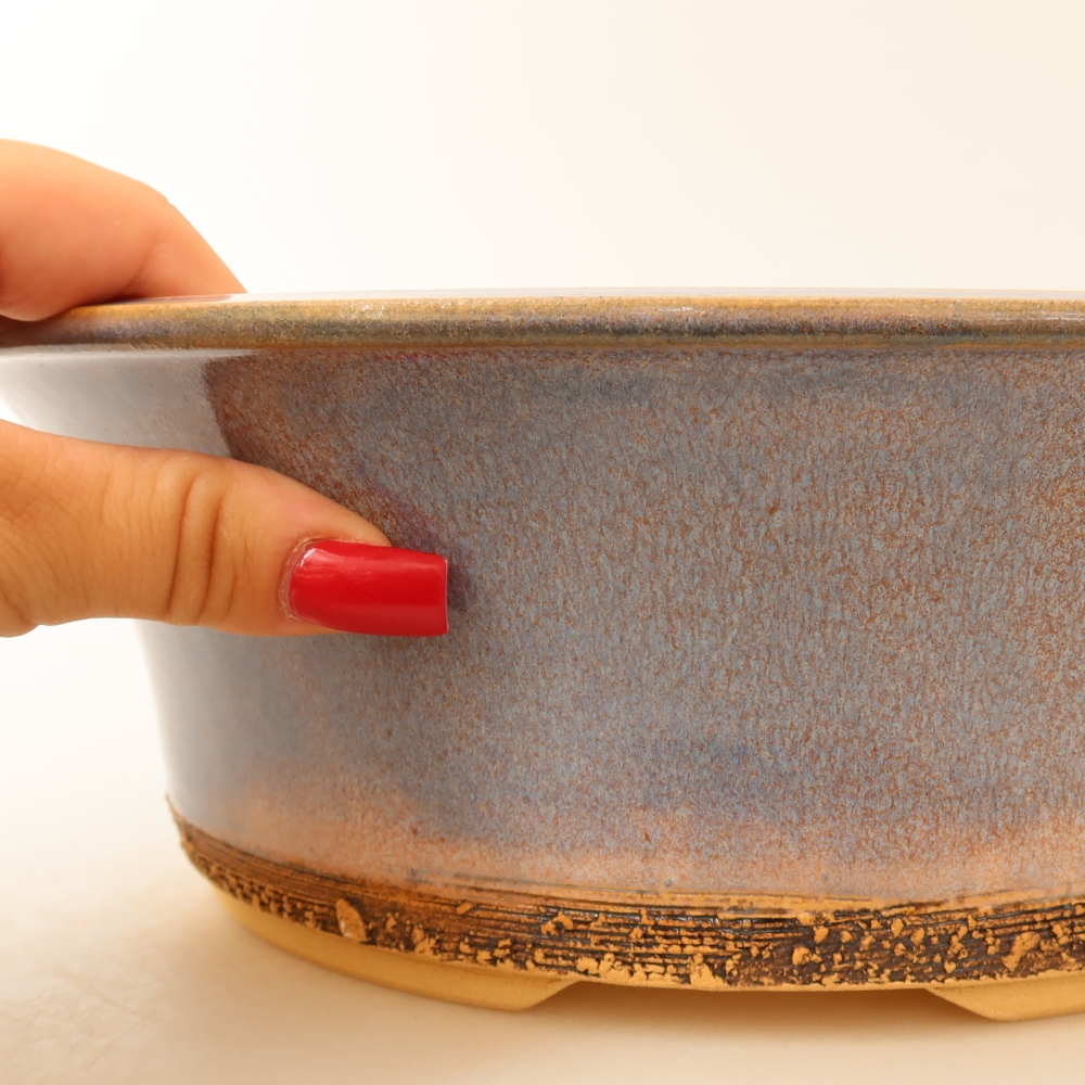 Keramická miska na bonsaje 28,5 × 28,5 × 9,5 cm, farba: modrá