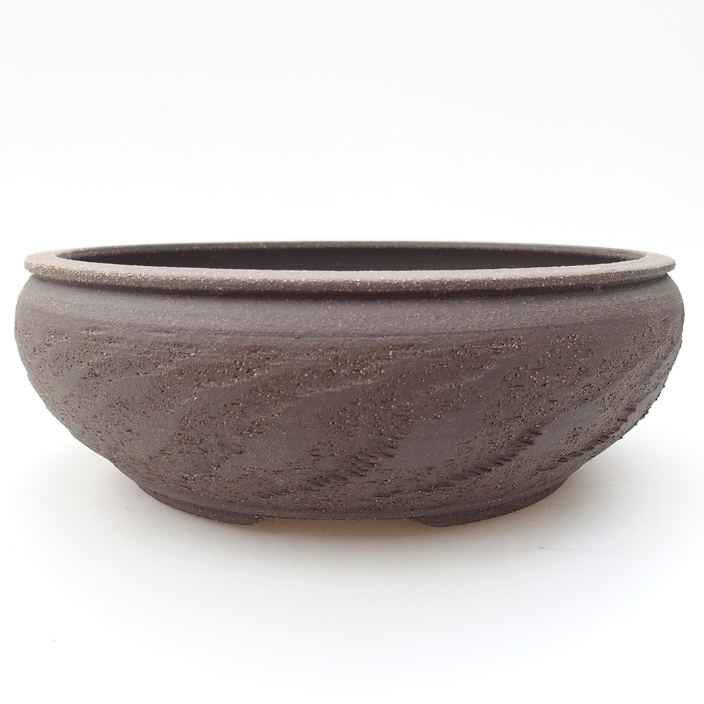 Keramická miska na bonsaje 19,5 x 19,5 x 7 cm, hnedá