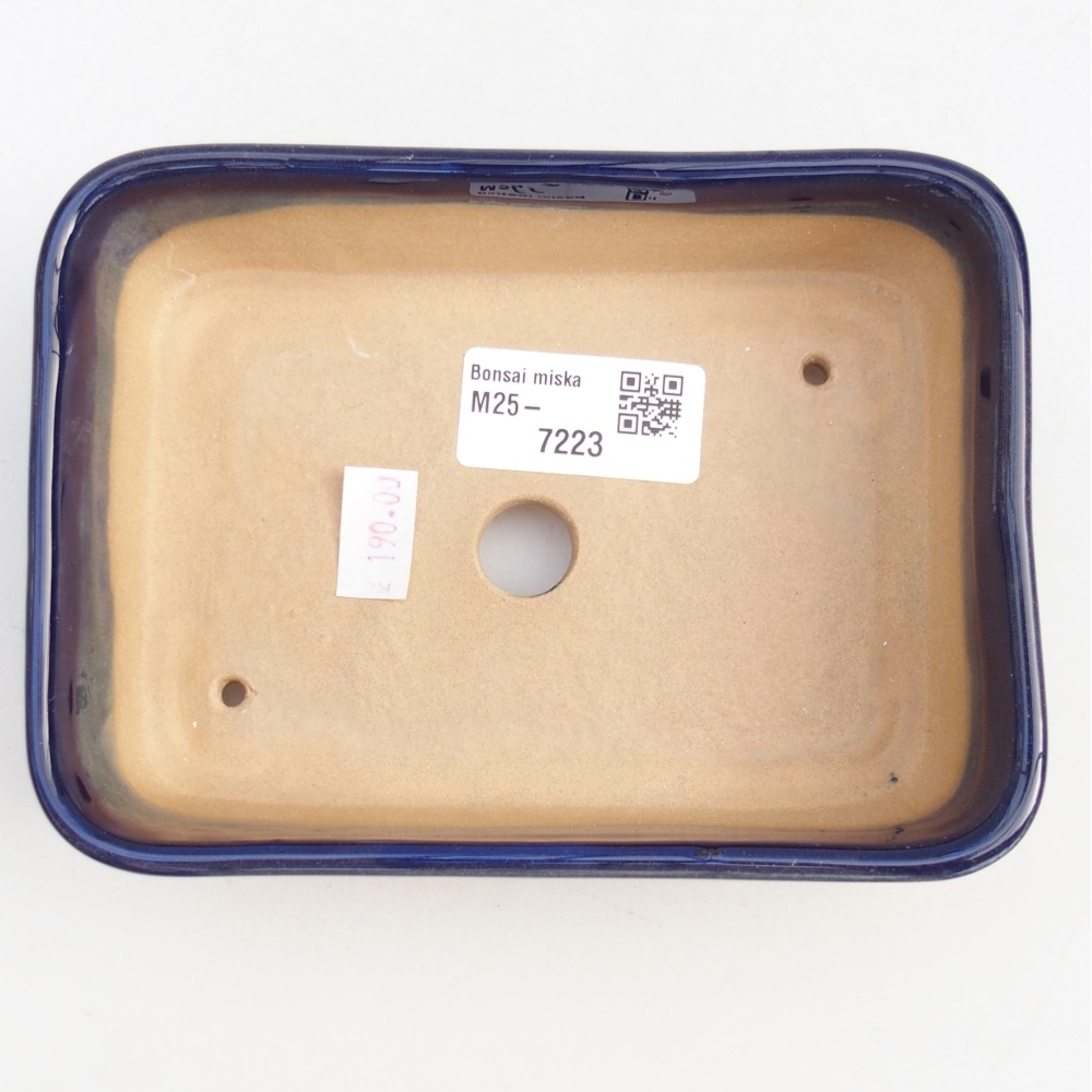 Keramická bonsajová miska 14,5 x 10,5 x 4,5 cm, farba modrá