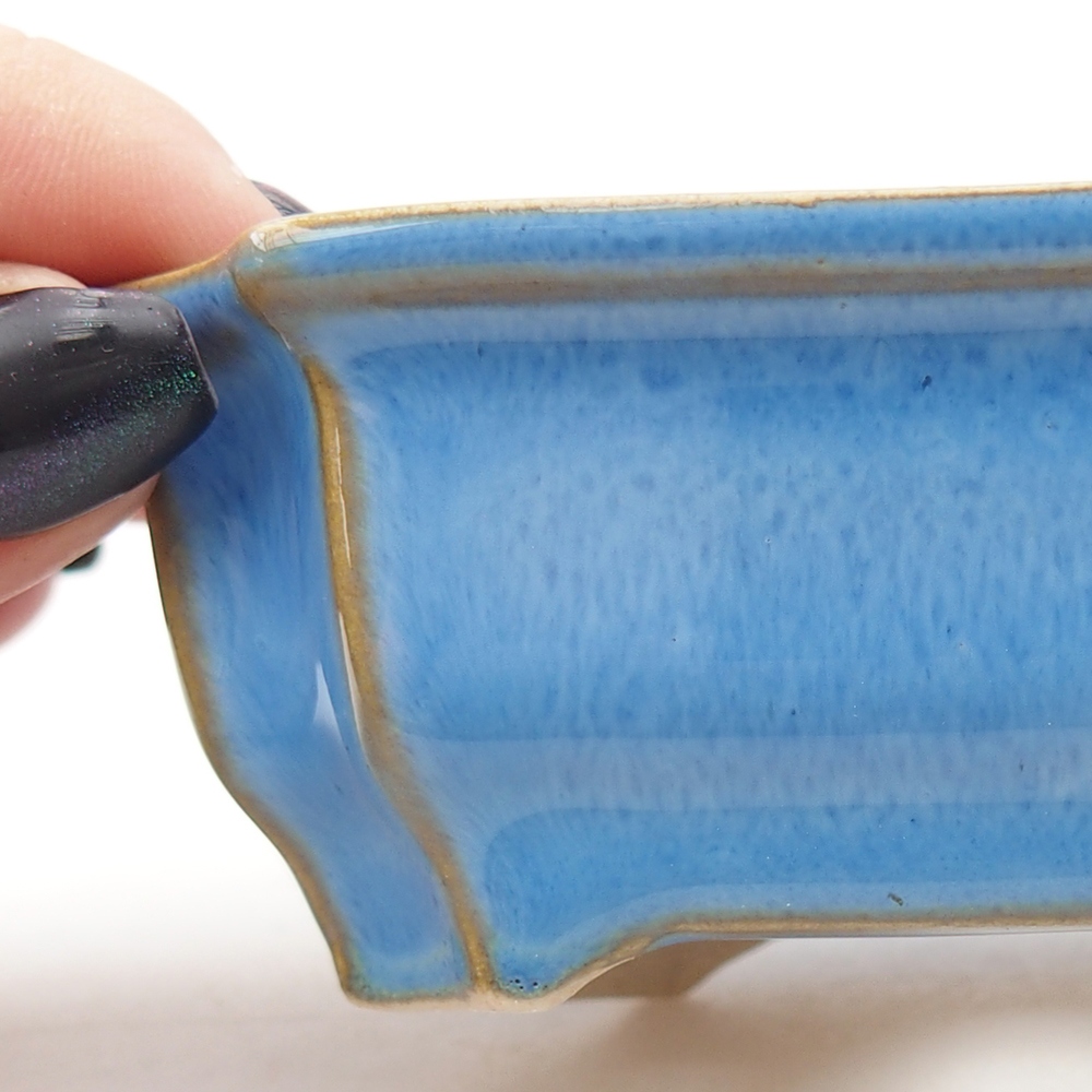 Mini bonsajová miska 9 x 6,5 x 3,5 cm, farba modrá