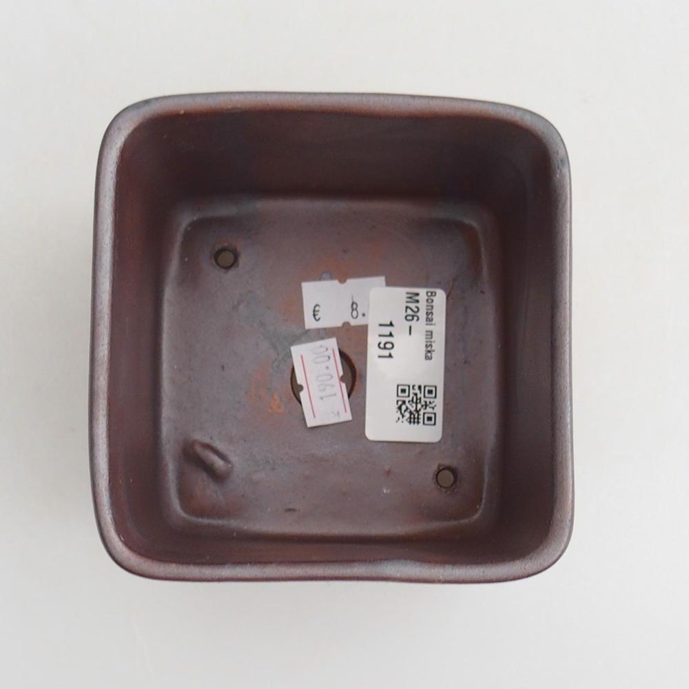 Keramická miska na bonsaje 10 x 10 x 8 cm, farba kovu