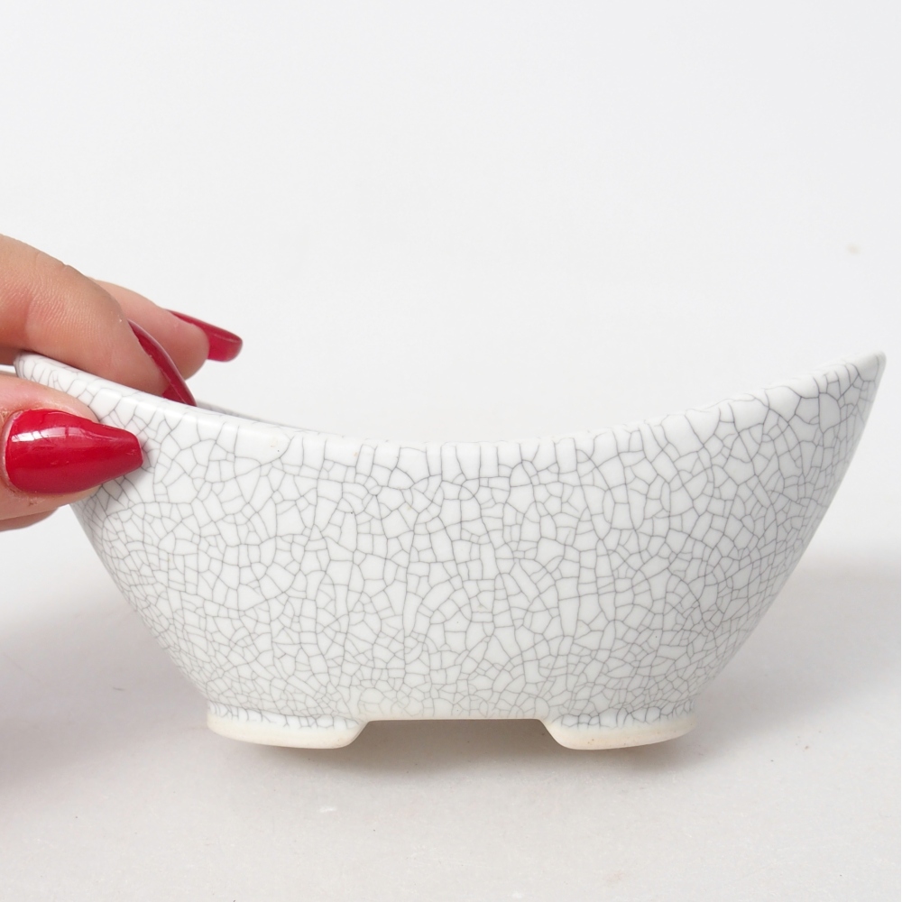 Keramická miska na bonsaje 12,5 x 6,5 x 5,5 cm, farba raku
