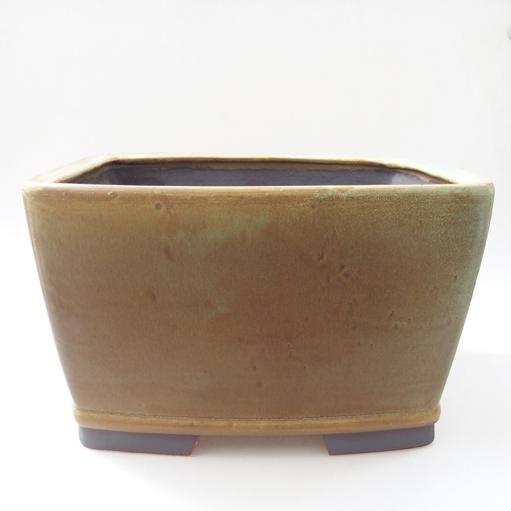 Keramická miska na bonsaje 26,5 x 26,5 x 16 cm, zelená