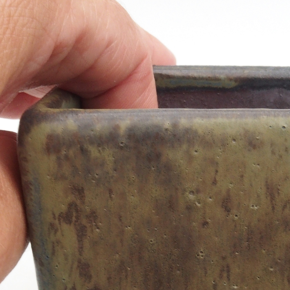 Keramická bonsai miska 7,5 x 7,5 x 9,5 cm, farba hnedá