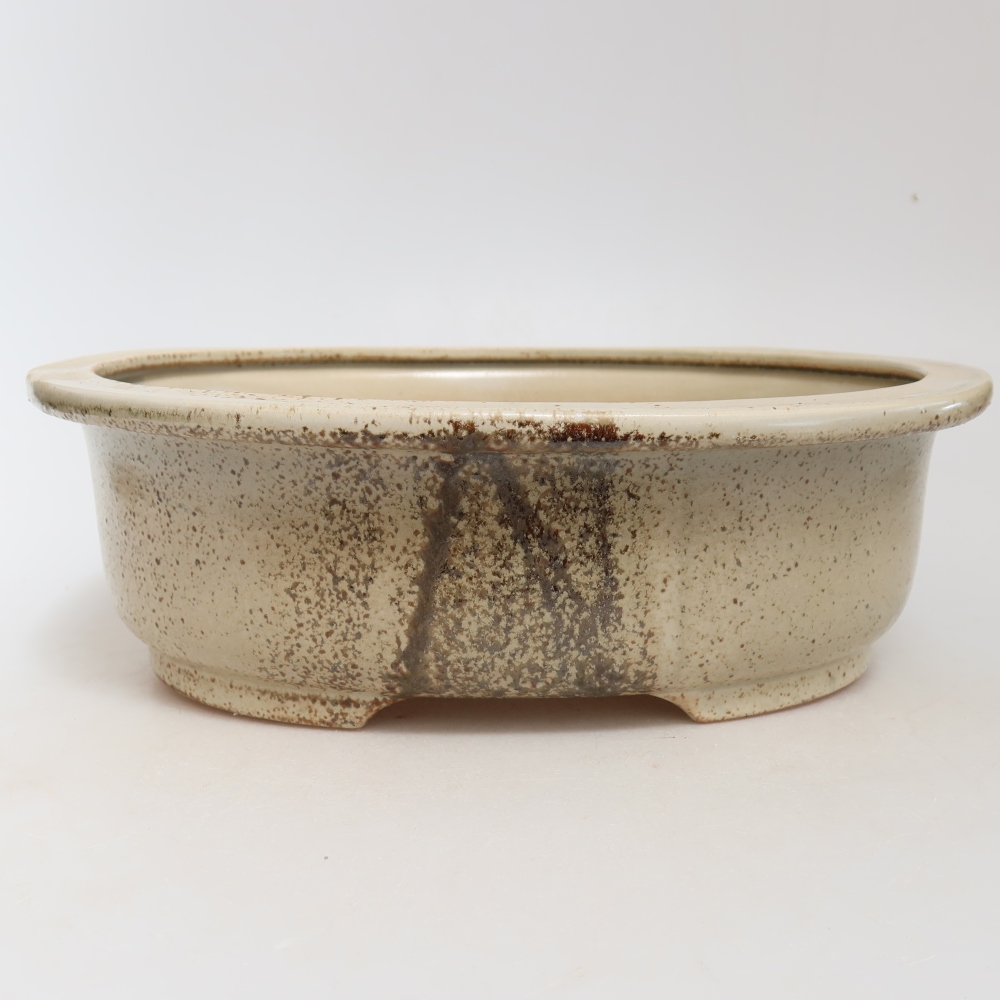 Keramická miska na bonsaje 26 x 22 x 8 cm, farba béžová