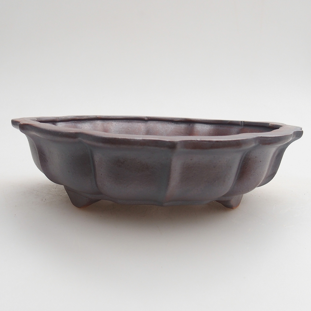 Keramická bonsajová miska 18 x 18 x 4,5 cm, farba kovu