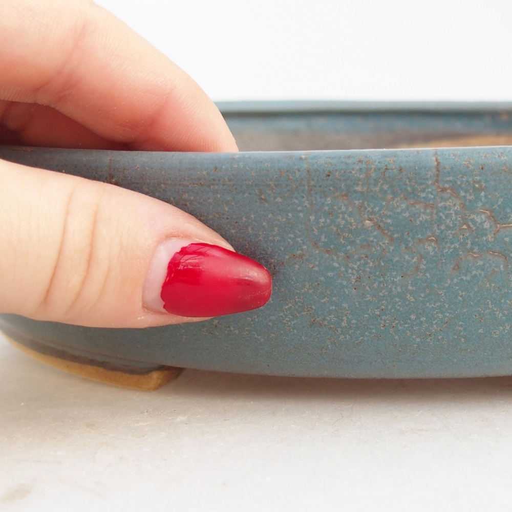 Keramická bonsajová miska 25 x 20 x 7,5 cm, zelená