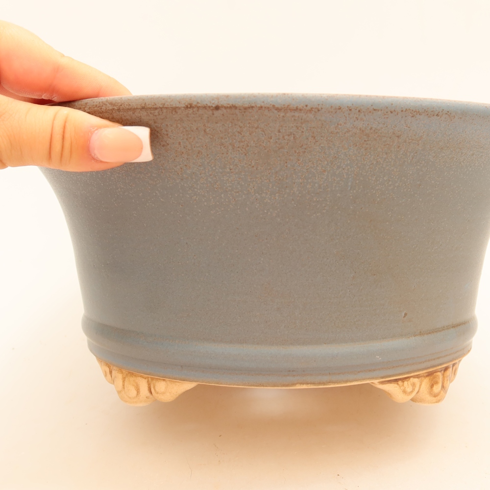 Keramická miska na bonsai 24,5 x 24,5 x 11 cm, farba modrá