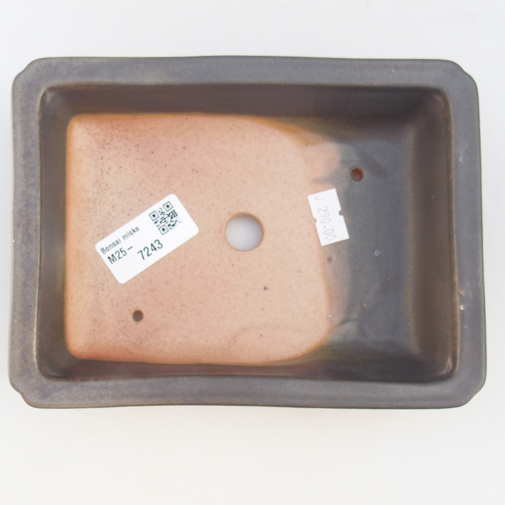 Keramická bonsajová miska 18 x 13,5 x 4 cm, farba kovu