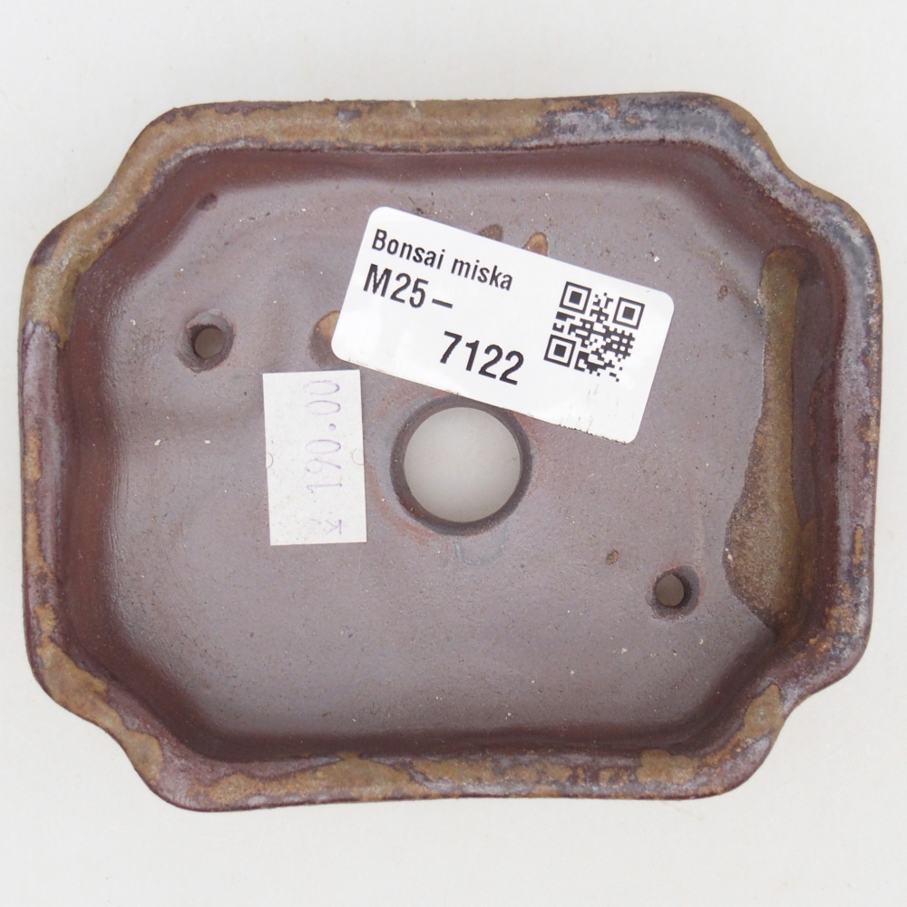 Keramická miska na bonsaje 10 x 8,5 x 2,5 cm, hnedá