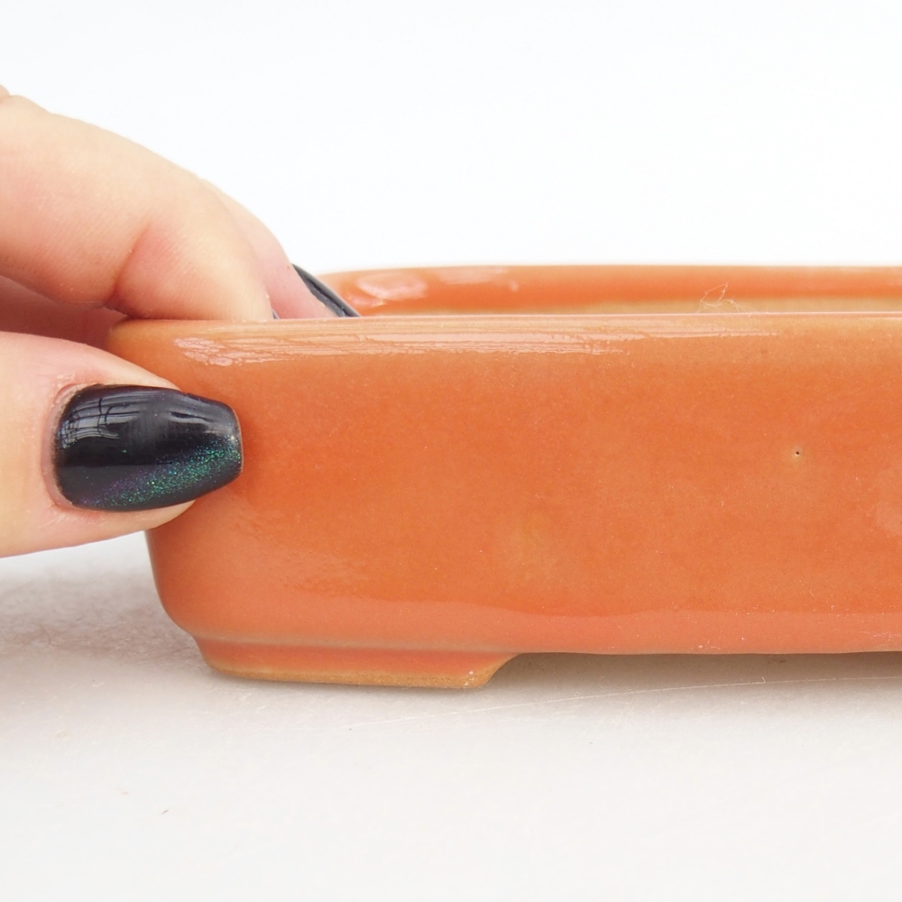 Keramická miska na bonsaje 12,5 x 9,5 x 3,5 cm, oranžová
