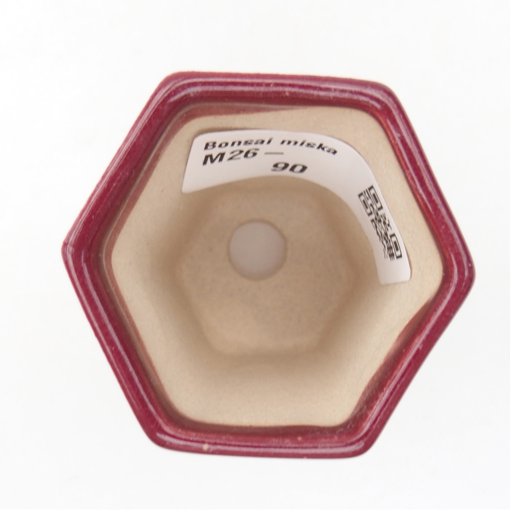 Mini bonsajová miska 5 x 4,5 x 6,5 cm, bordová