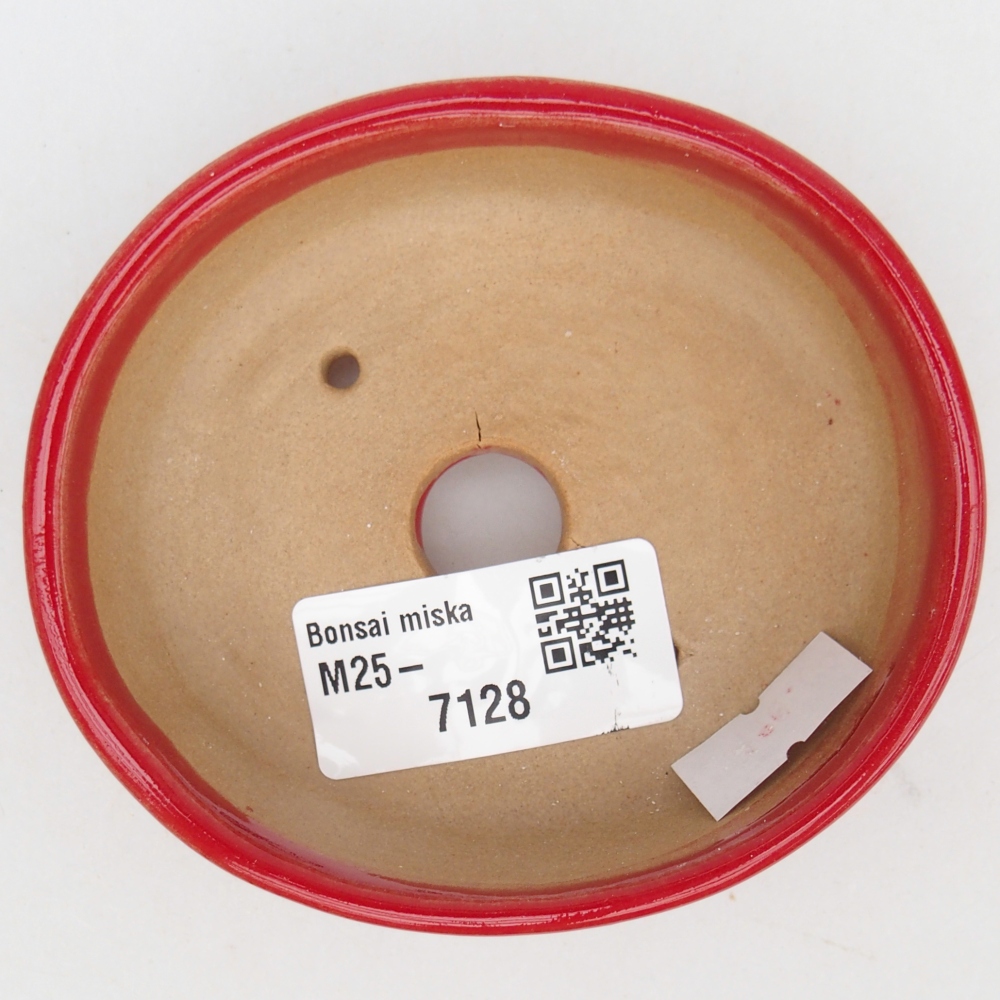 Keramická miska na bonsaje 9,5 x 8 x 3 cm, farba červená
