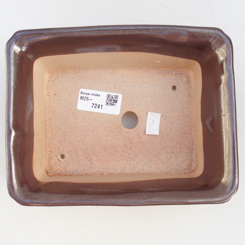 Keramická bonsajová miska 18 x 14 x 7 cm, farba kovu