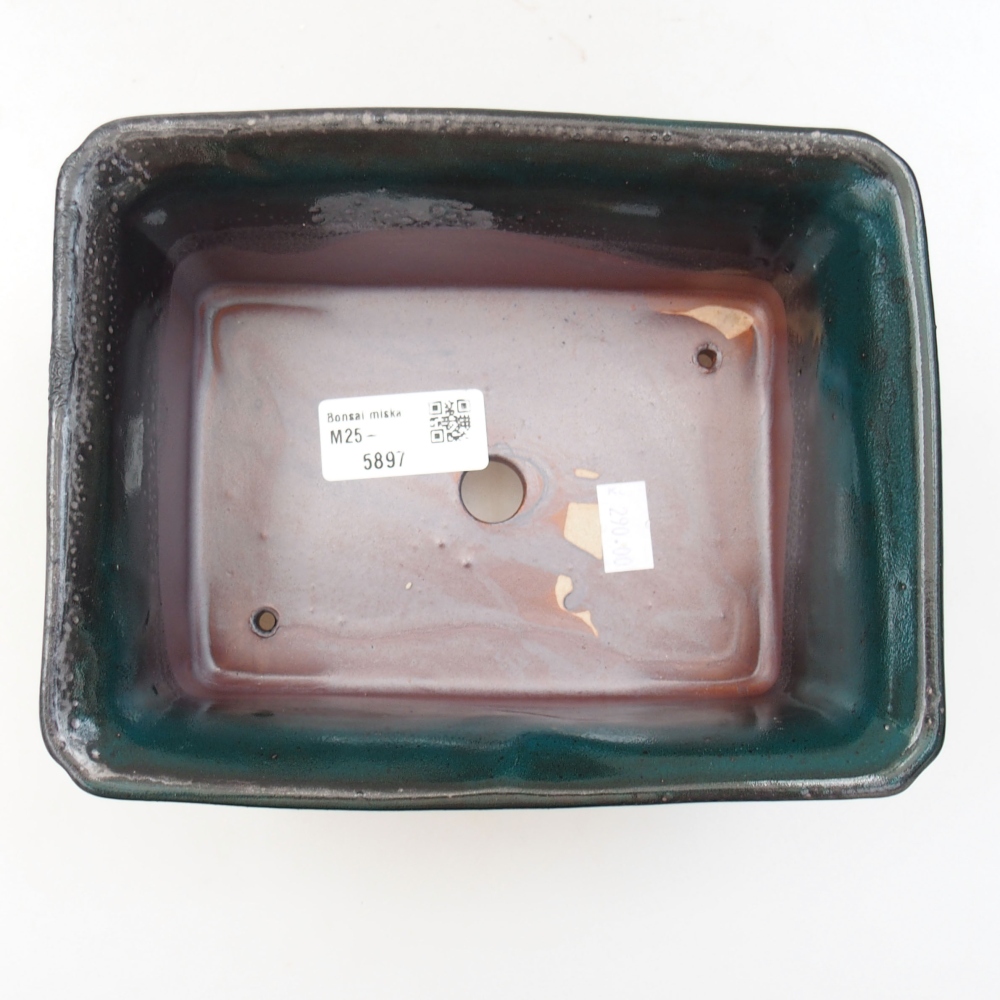 Keramická bonsai miska 18 x 14 x 7,5 cm, farba zelená