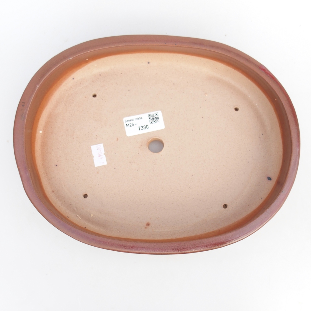 Keramická miska na bonsaje 27 x 21 x 5 cm, bordová
