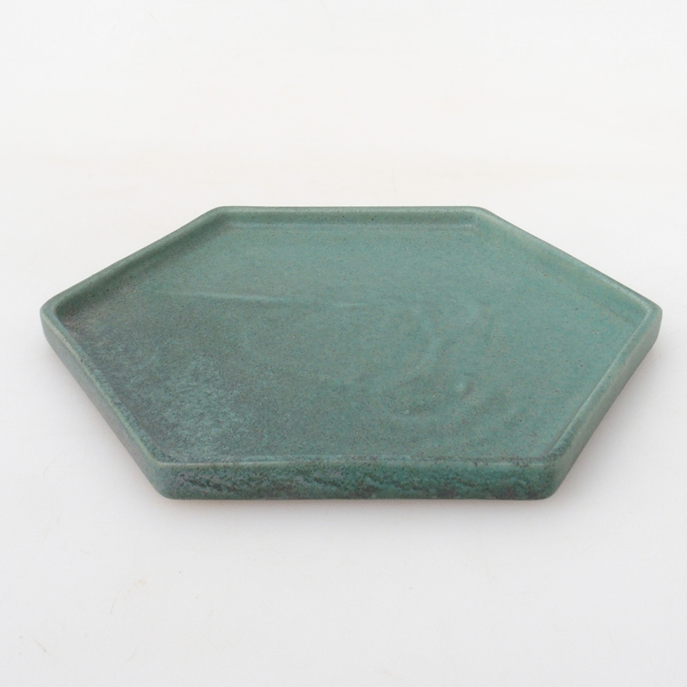 Keramická podmiska H53 -18,5 x 17 x 1 cm - zelená