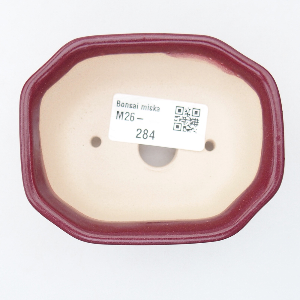 Mini bonsajová miska 9 x 7 x 4,5 cm, bordová