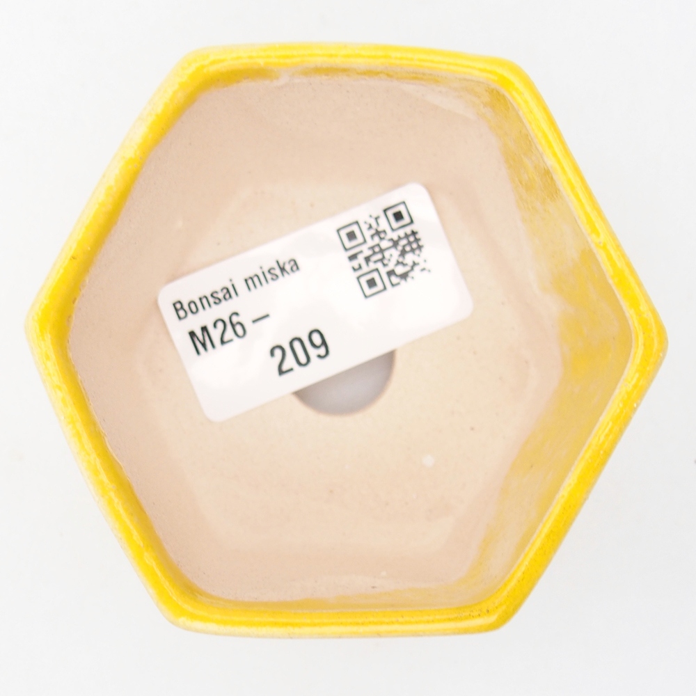 Mini bonsajová miska 7 x 6,5 x 4,5 cm, žltá
