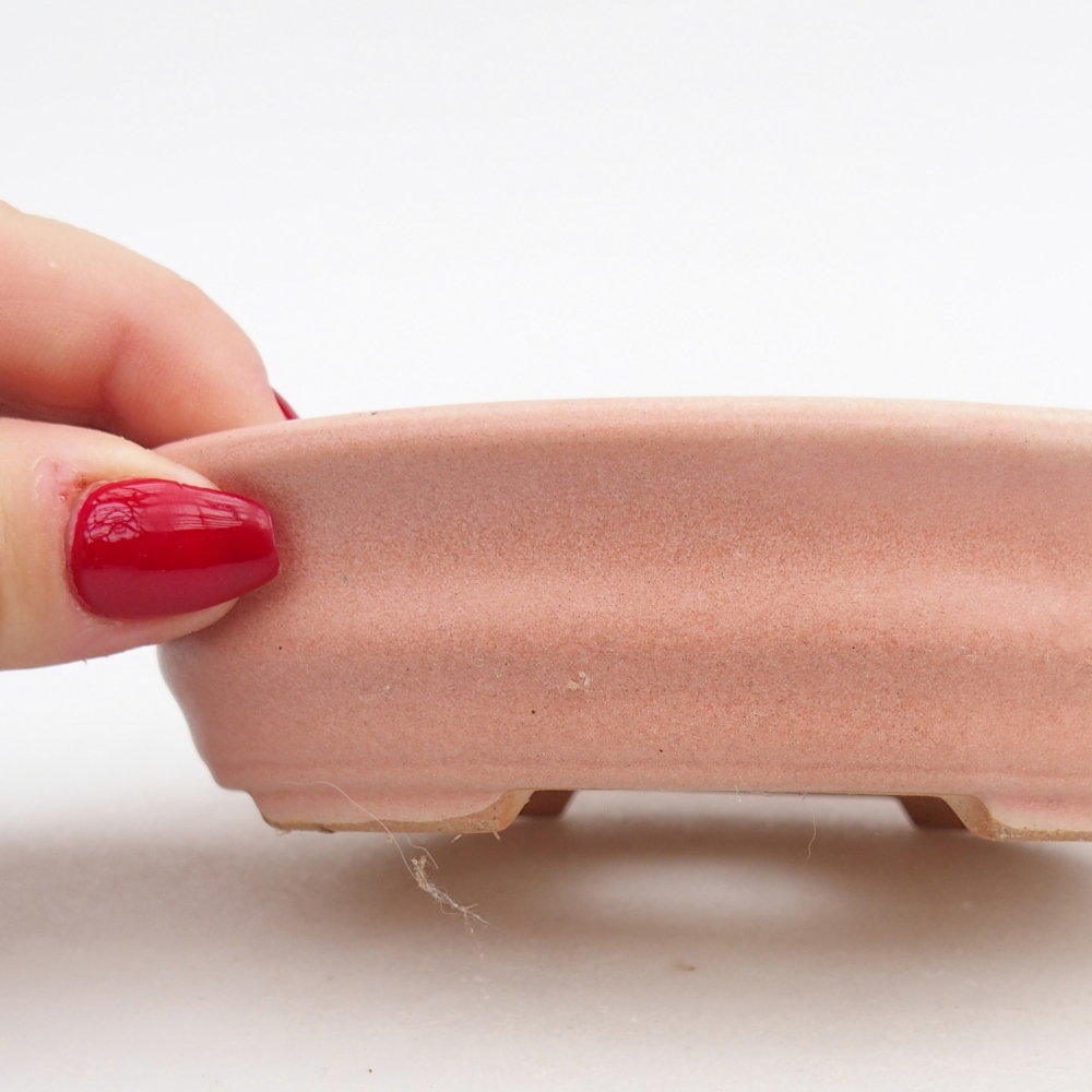 Keramická miska na bonsaje 12 x 9,5 x 3,5 cm, ružová