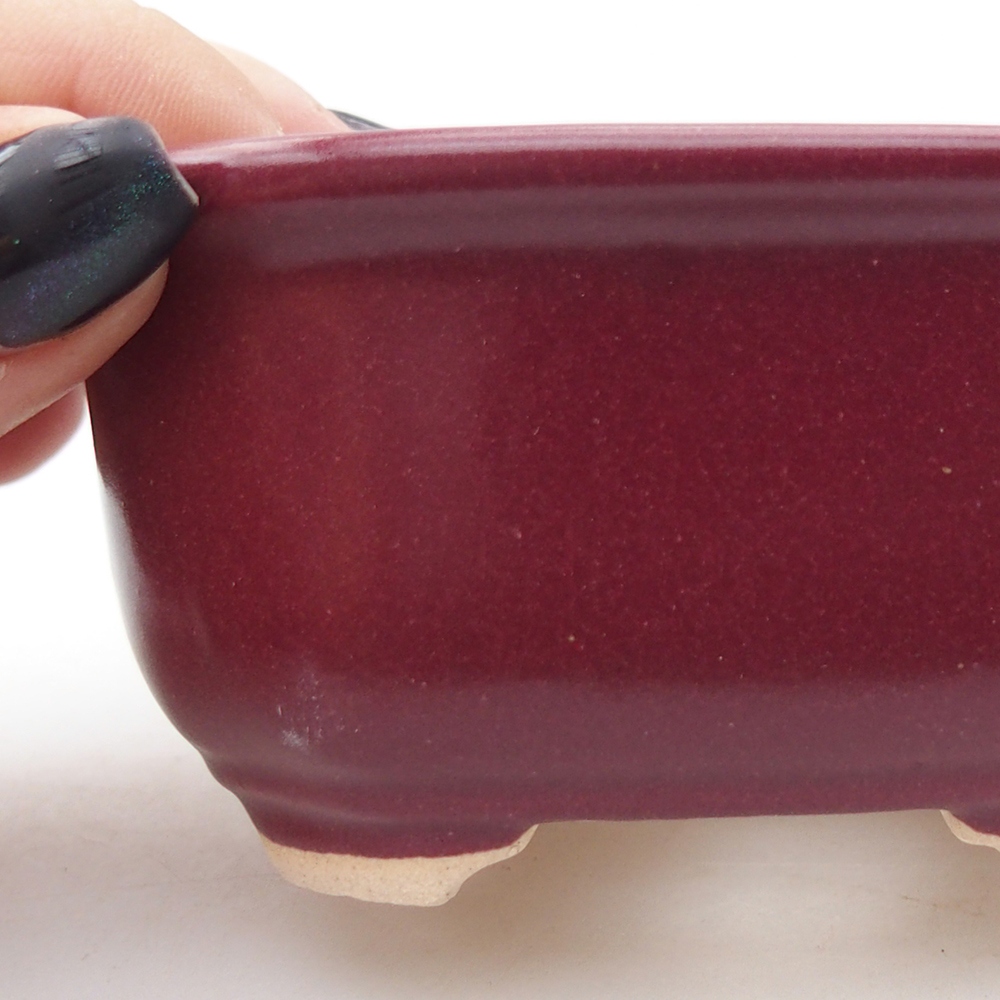 Mini bonsajová miska 9 x 7 x 4,5 cm, bordová