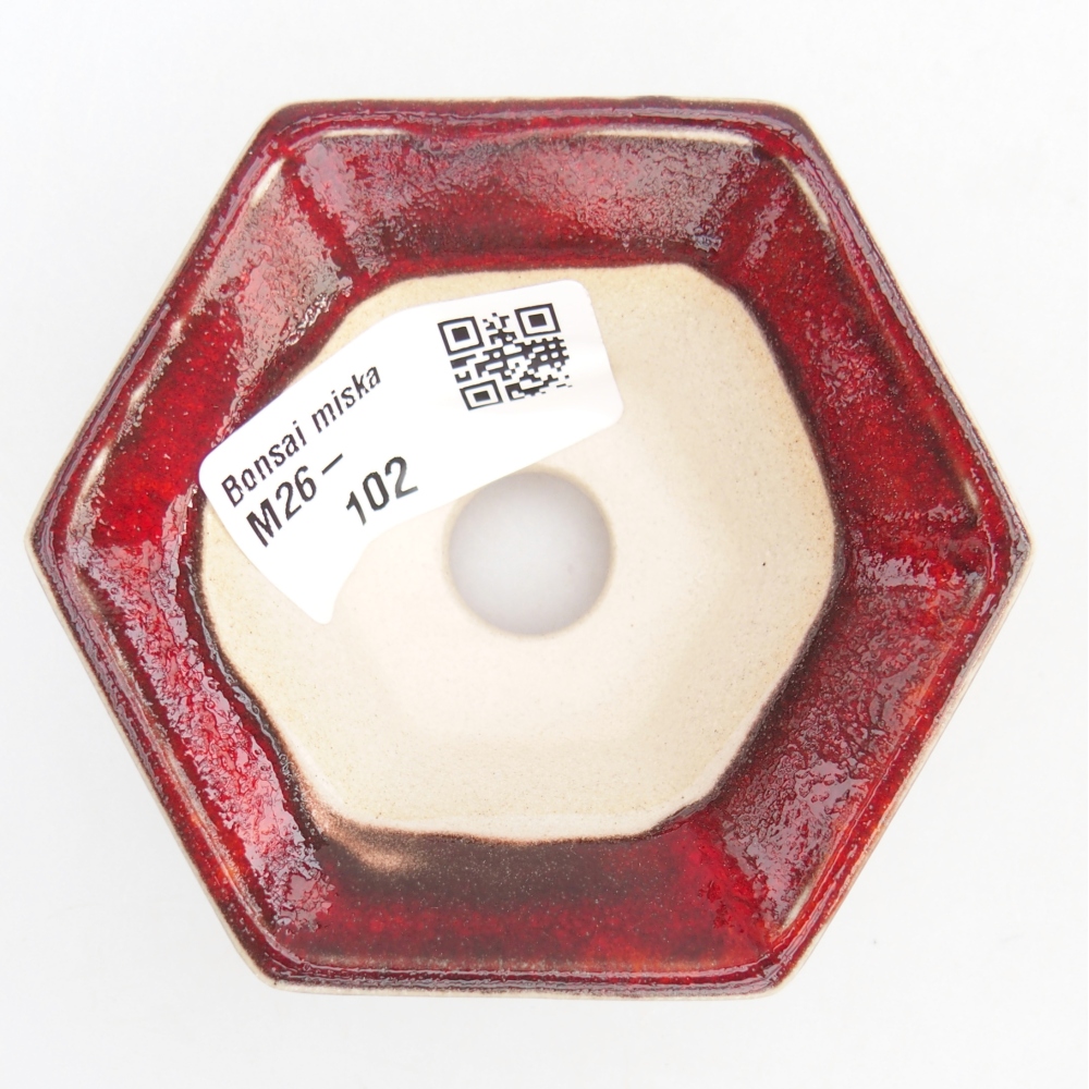 Mini bonsajová miska 8 x 7 x 3 cm, farba červená