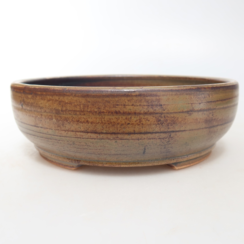 Keramická miska na bonsaje 19 x 19 x 6 cm, farba hnedá