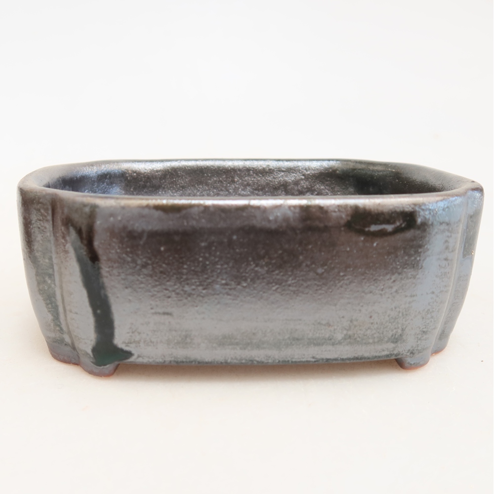 Keramická miska na bonsaje 10,5 x 8 x 4 cm, farba: kovová