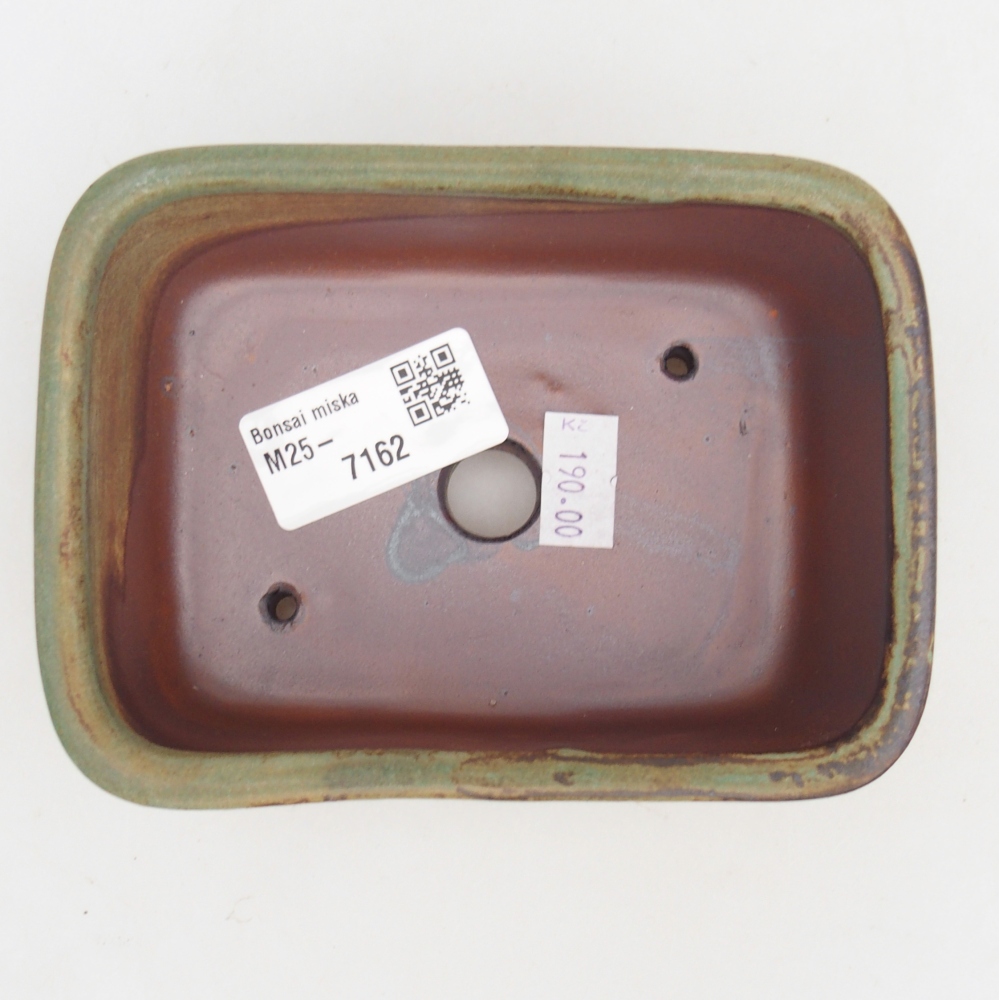 Keramická miska na bonsaje 12,5 x 10 x 5 cm, zelená