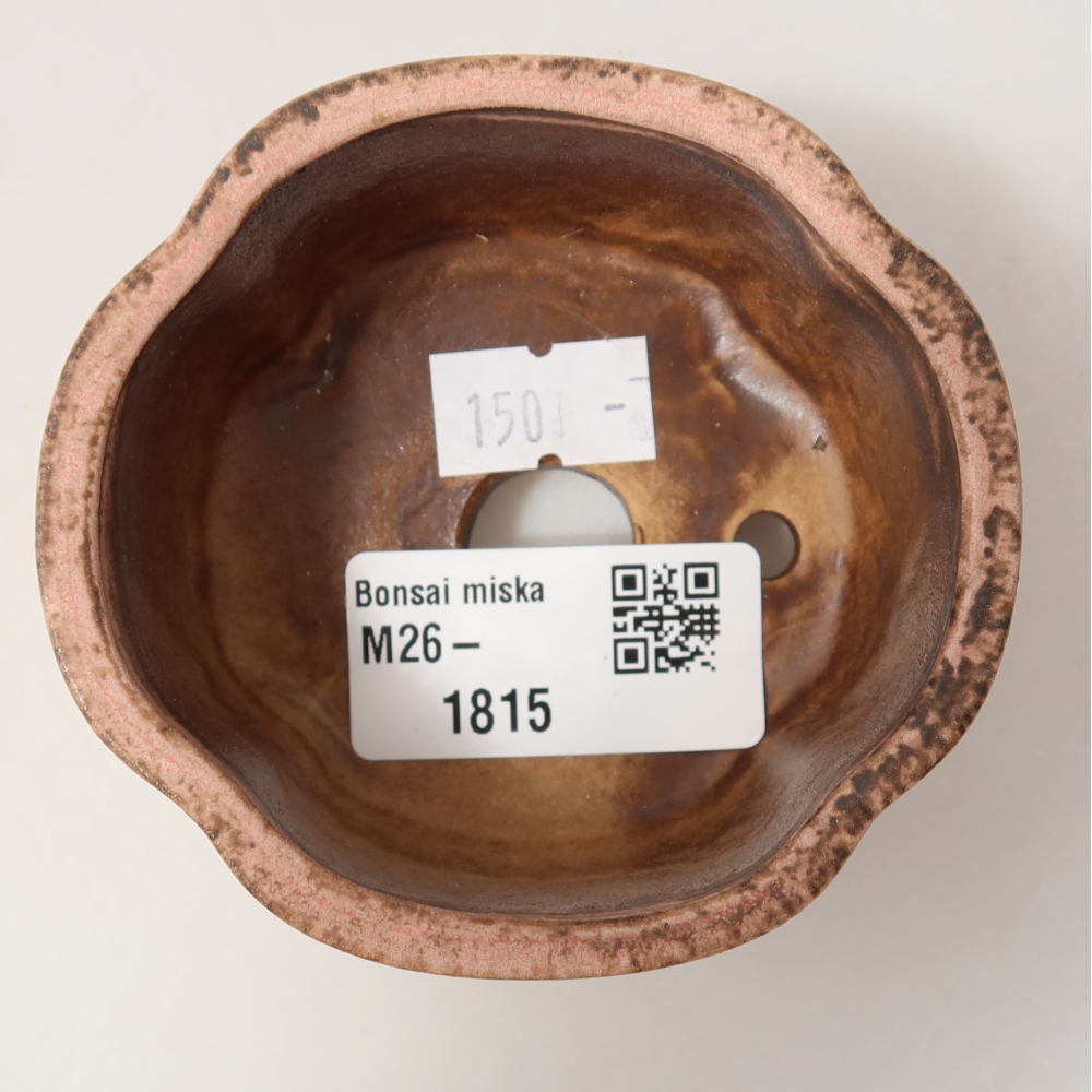 Keramická miska na bonsai 8 x 7,5 x 3,5 cm, farba ružová