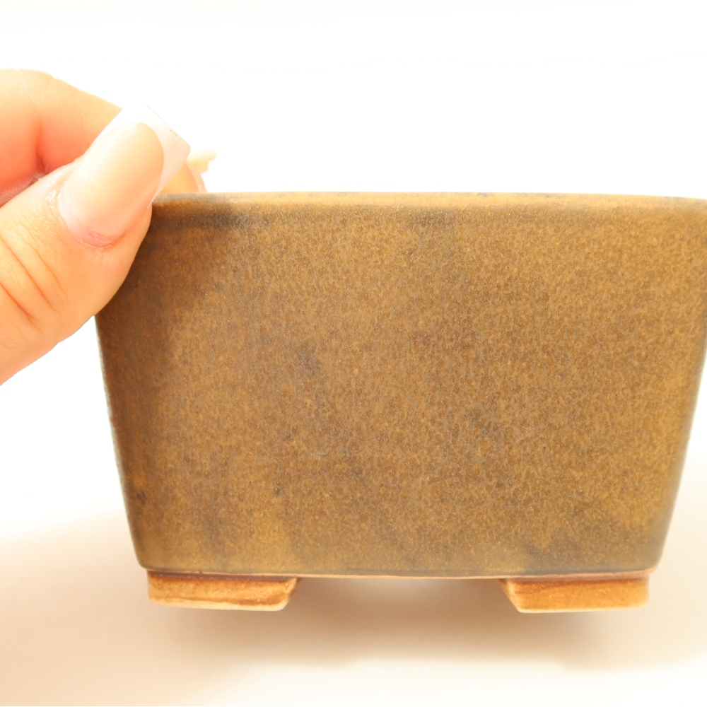 Keramická miska na bonsai 10,5 x 10,5 x 7 cm, farba hnedá