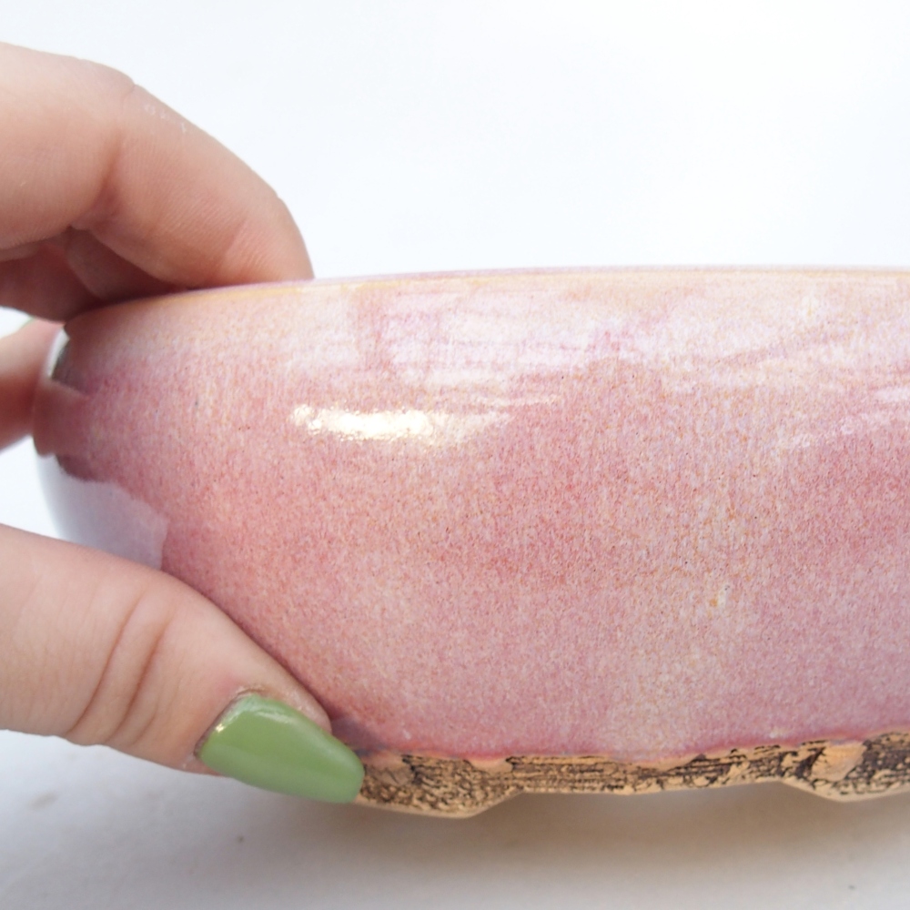 Keramická miska na bonsaje 15,5 x 15,5 x 6 cm, ružová