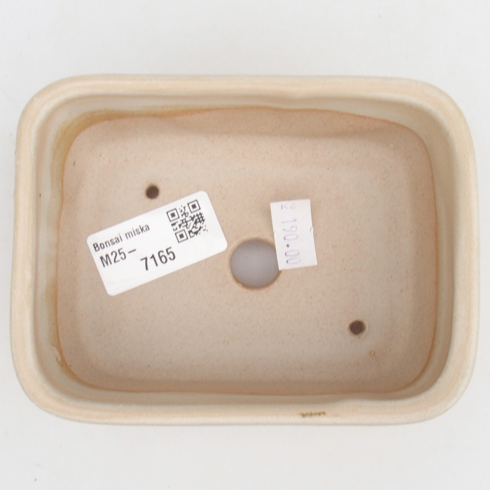 Keramická miska na bonsaje 12,5 x 10 x 5 cm, farba béžová
