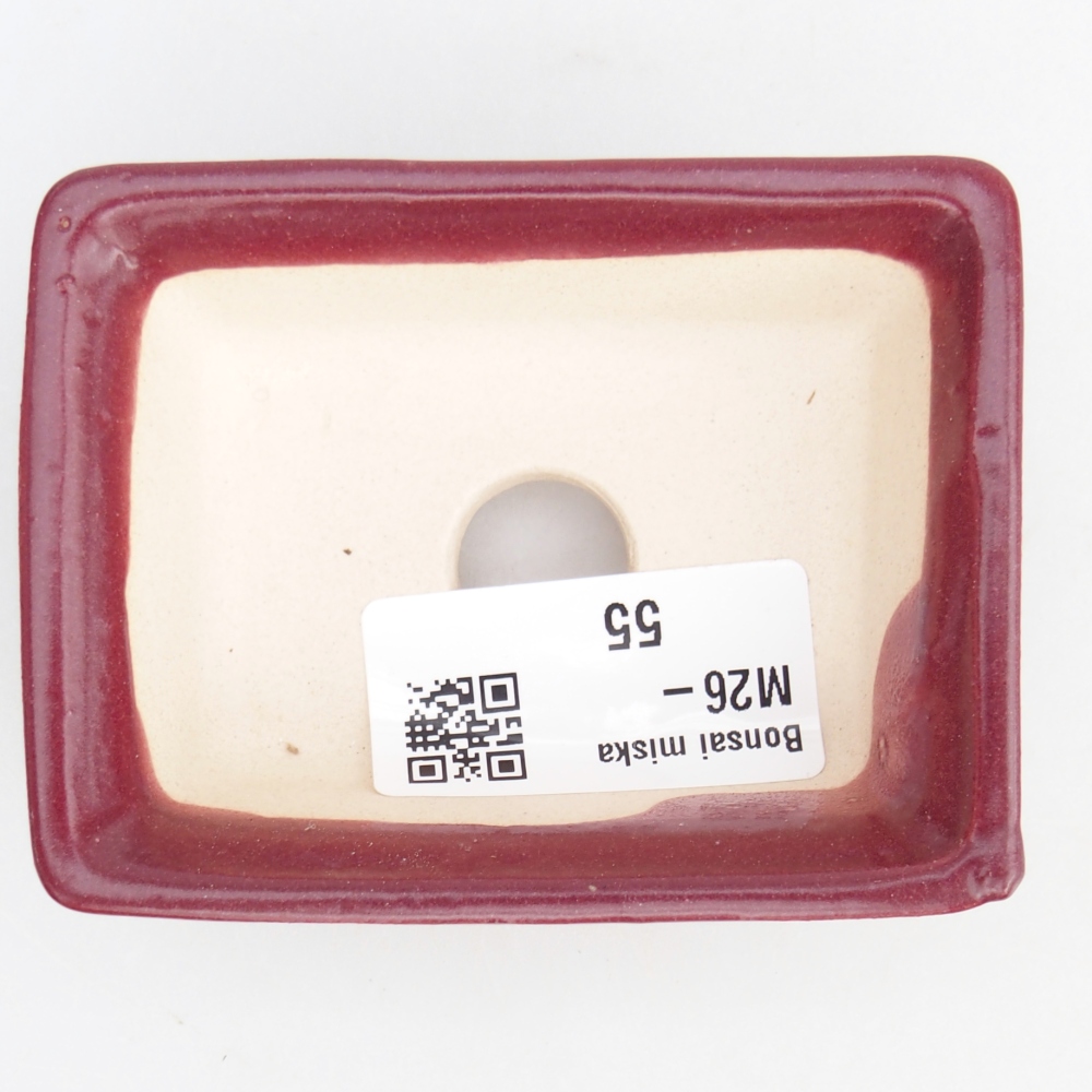 Mini bonsajová miska 8 x 6 x 2,5 cm, bordová