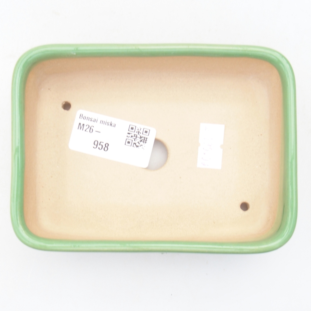 Keramická miska na bonsaje 12,5 x 9 x 3,5 cm, zelená