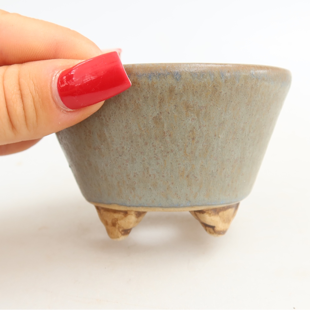Keramická miska na bonsaje 8,5 x 8,5 x 5 cm, farba modrá
