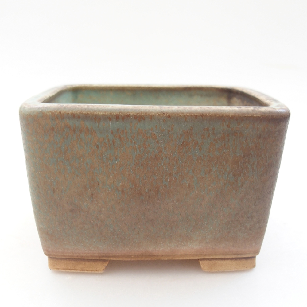 Keramická bonsai miska 11 x 11 x 7 cm, farba zelená