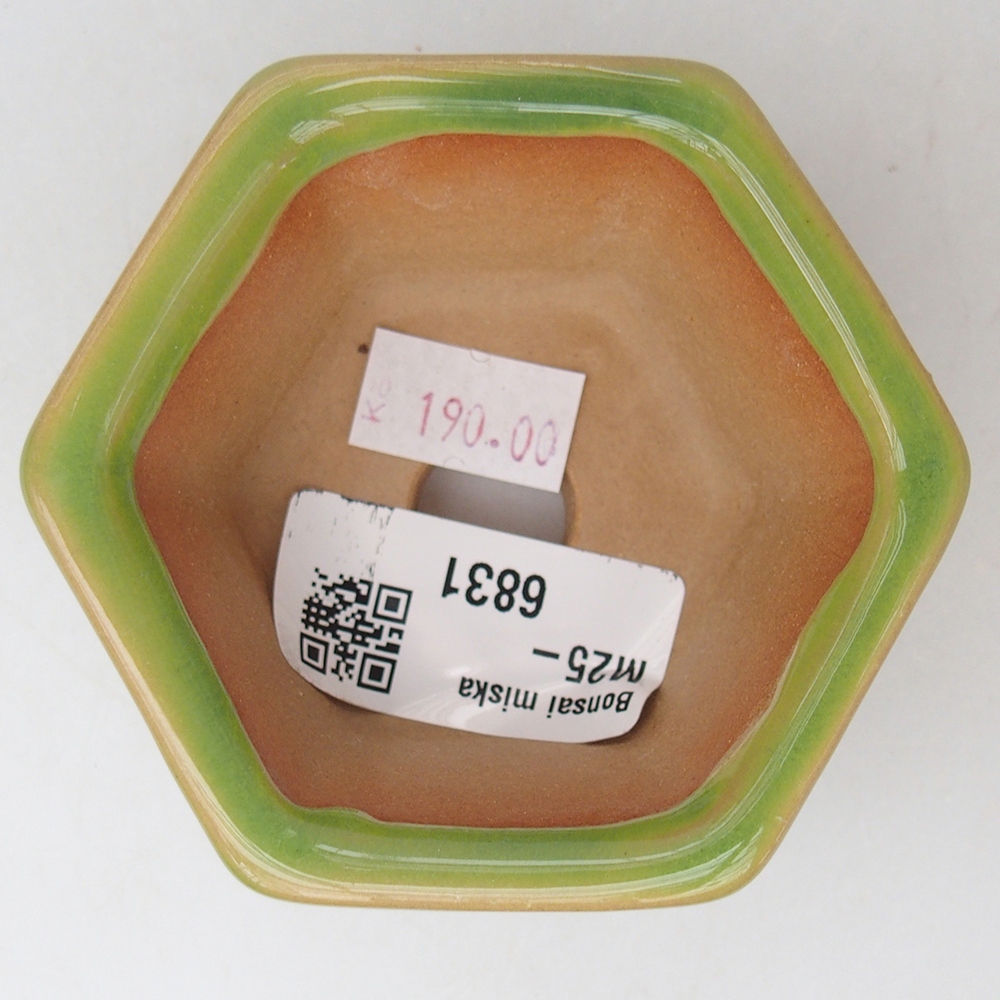 Keramická miska na bonsaje 7,5 x 7 x 4 cm, zelená