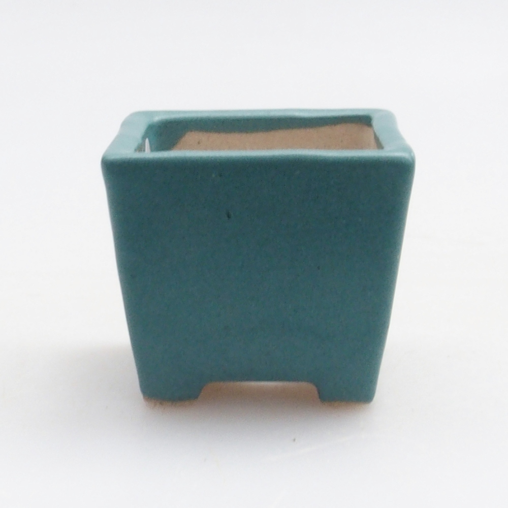Keramická bonsai miska 3,5 x 3,5 x 3 cm, farba modrá