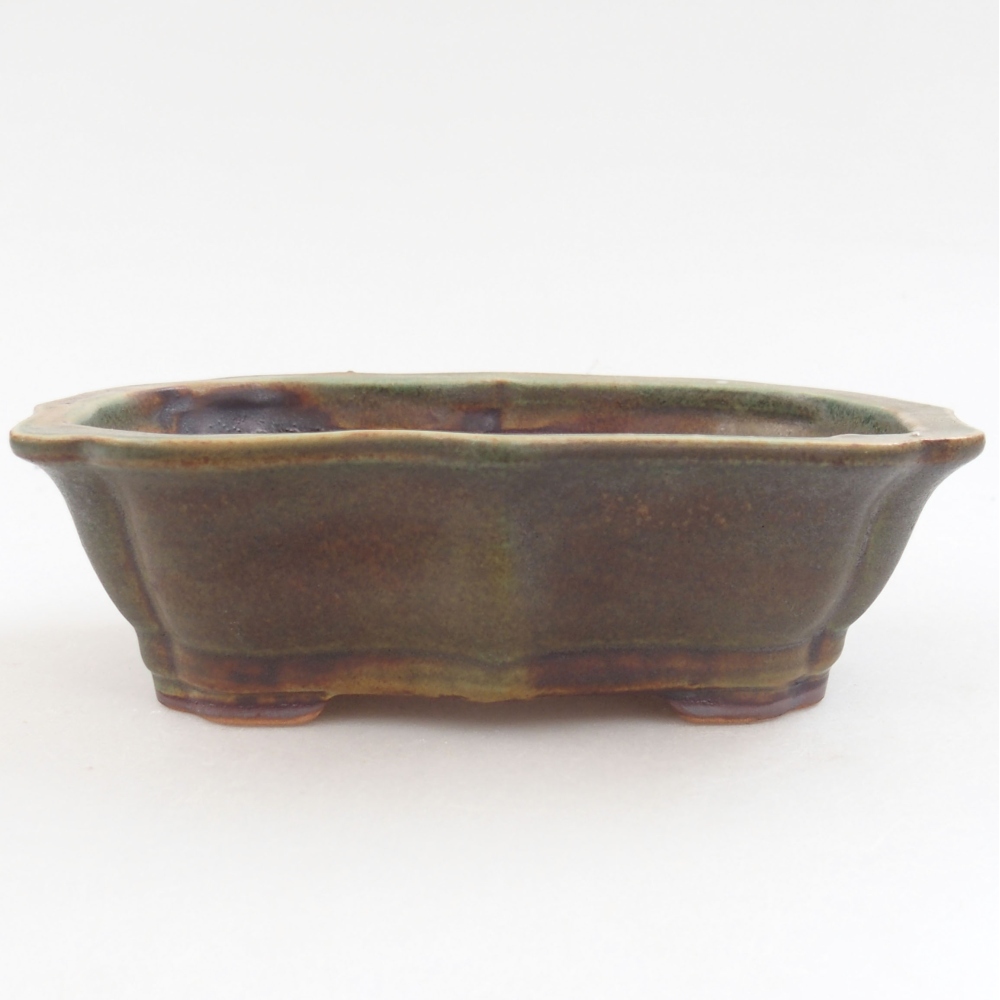 Keramická bonsai miska 15,5 x 11 x 4,5 cm, farba zelená