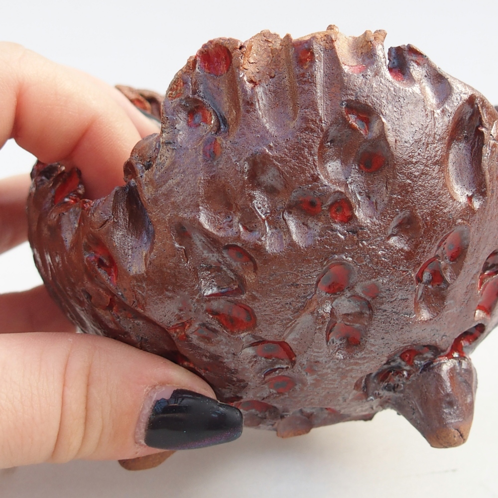 Keramická mušľa 10 x 9,5 x 8 cm , farba hnedá