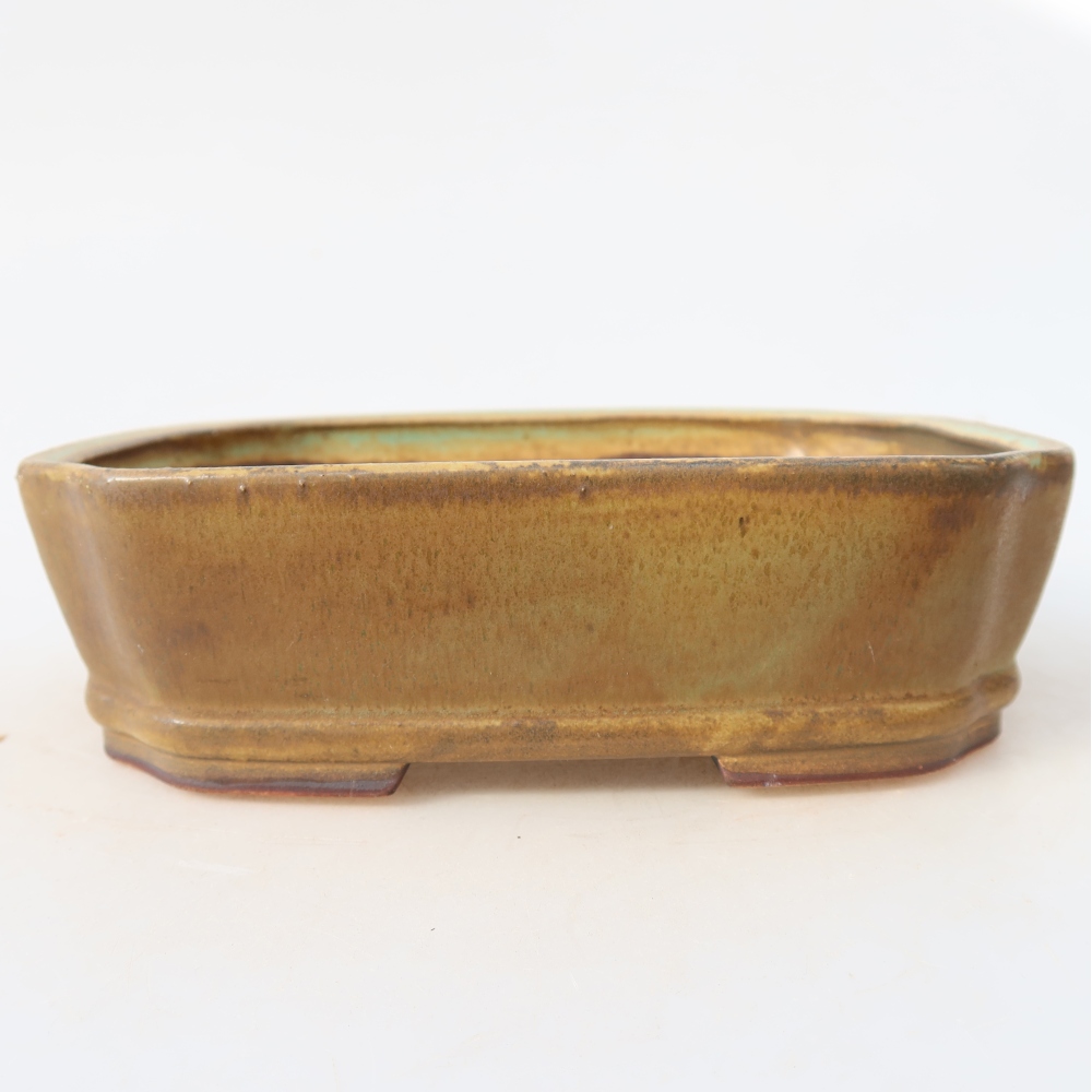 Keramická miska na bonsaje 17,5 x 14,5 x 5 cm, farba zelená