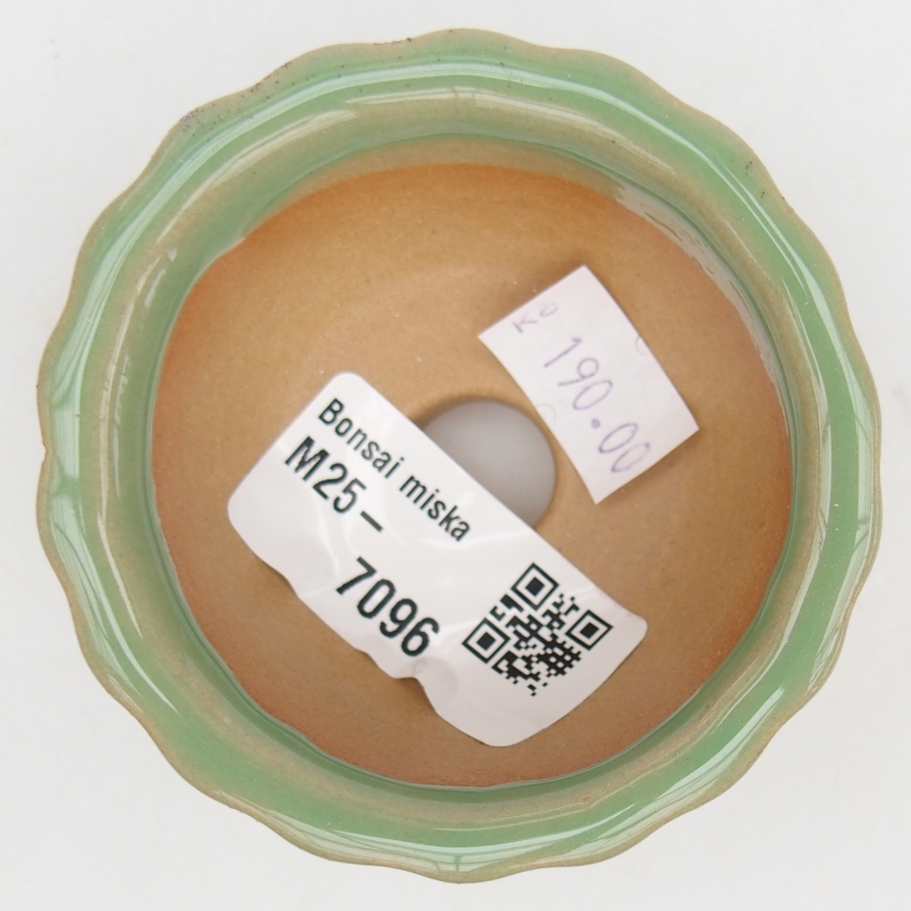 Keramická miska na bonsaje 7 x 8,5 x 3,5 cm, zelená