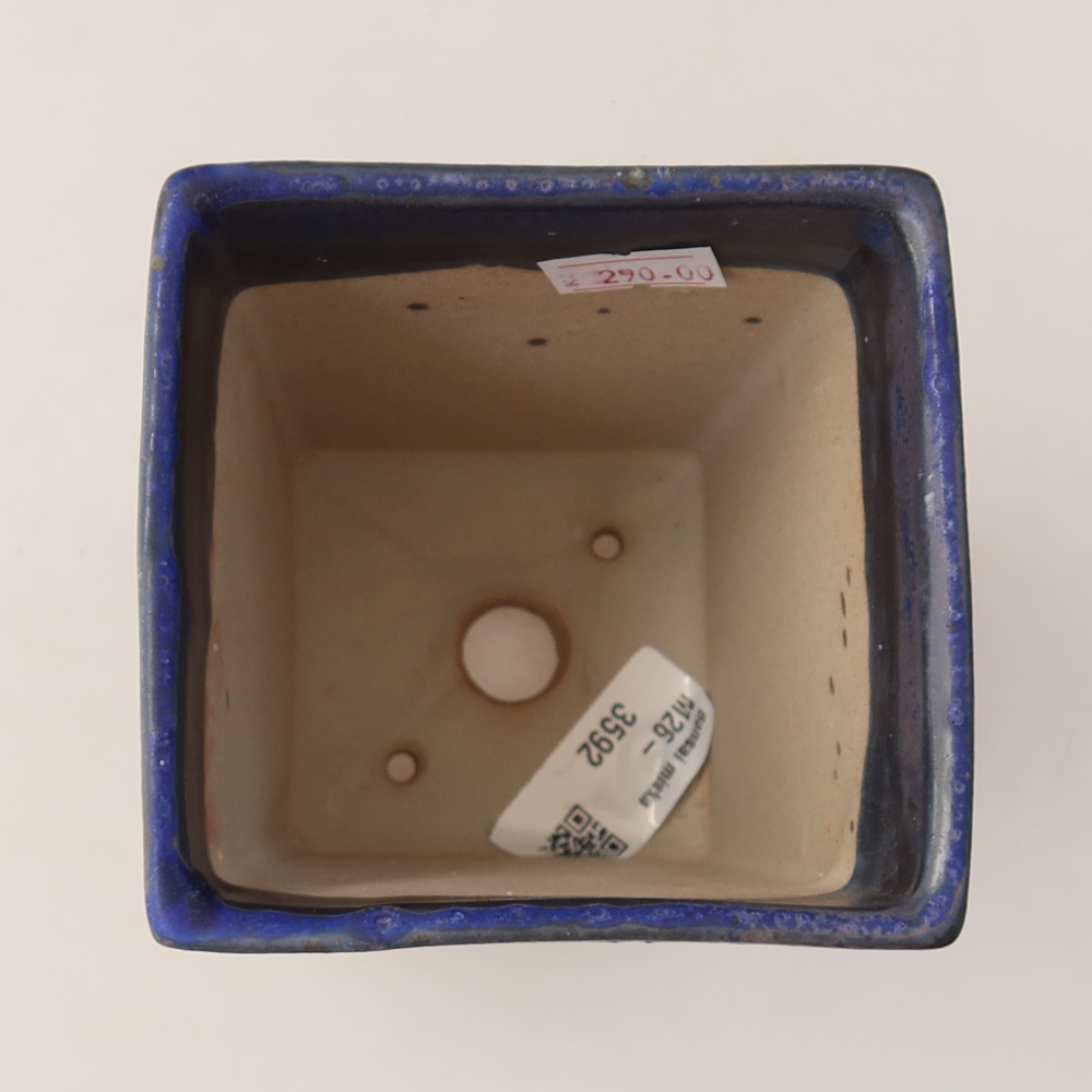 Keramická miska na bonsaje 9 x 9 x 12,5 cm, farba modrá