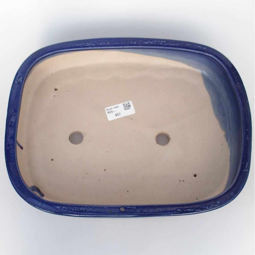 Keramická miska na bonsaje 31,5 x 24 x 6 cm, farba modrá