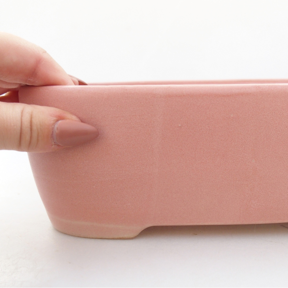 Keramická bonsajová miska 23 x 18 x 7,5 cm, ružová