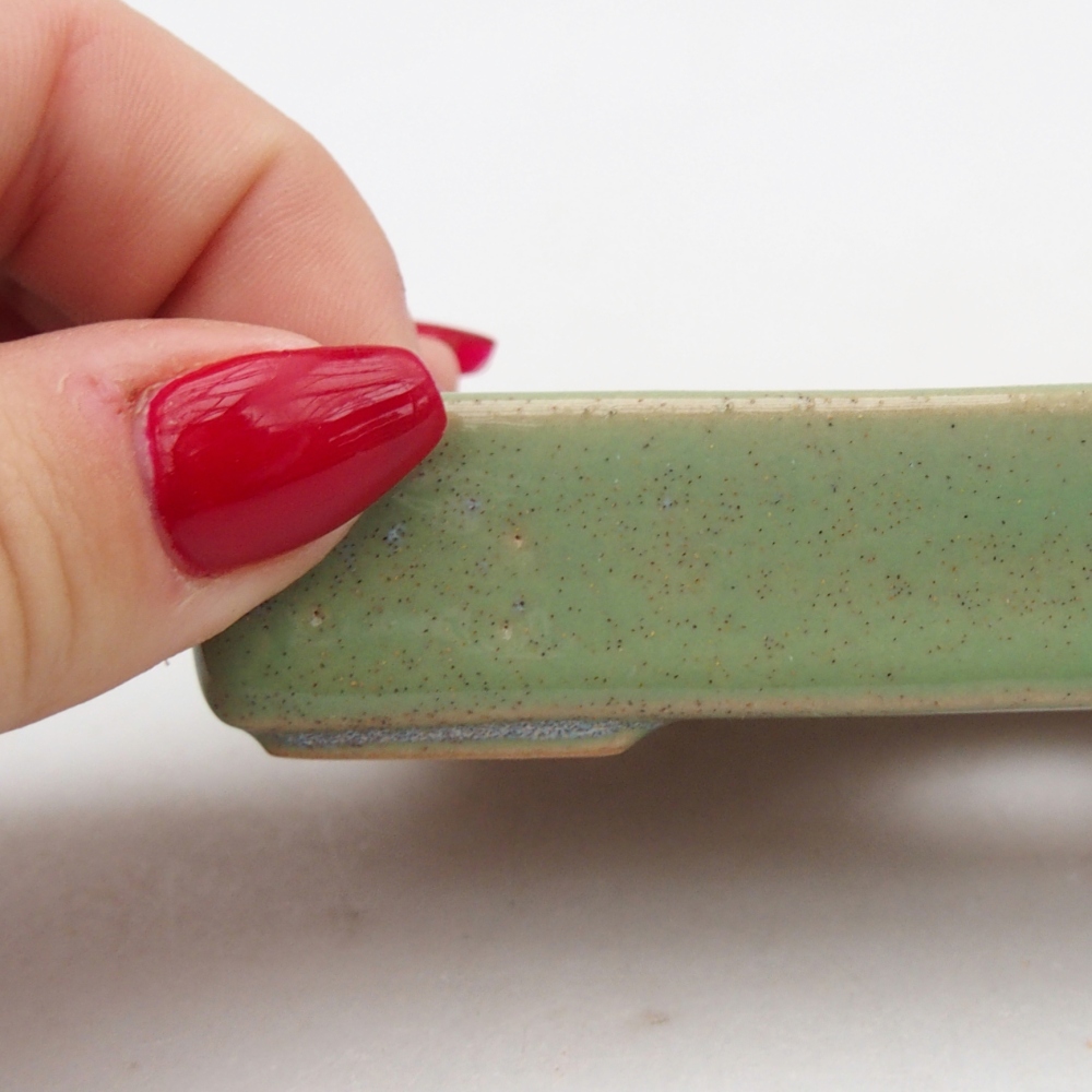 Keramická miska na bonsaje 10,5 x 7 x 2 cm, zelená